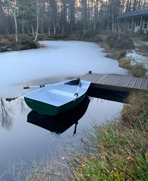 6ft dinghy on frozen lake in Scotland