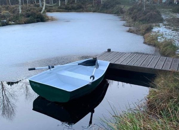 6ft dinghy on frozen lake in Scotland