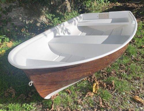 Wood effect 7.5ft boat tender with white interior