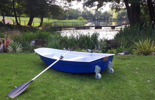 lovely blue rowing boat