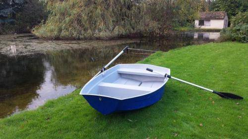 boat on the pond bank