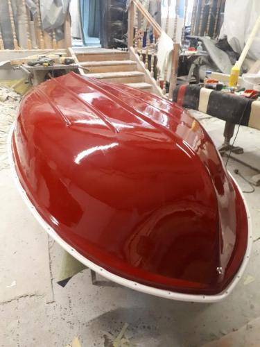 red-7.5ft-dinghy-upside-down