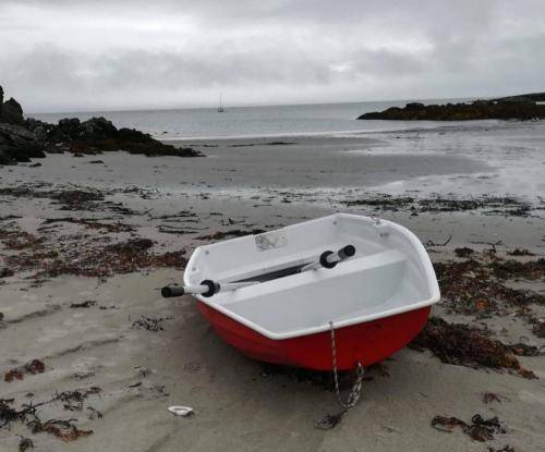 7ft boat tender on deserted beach in Scotland