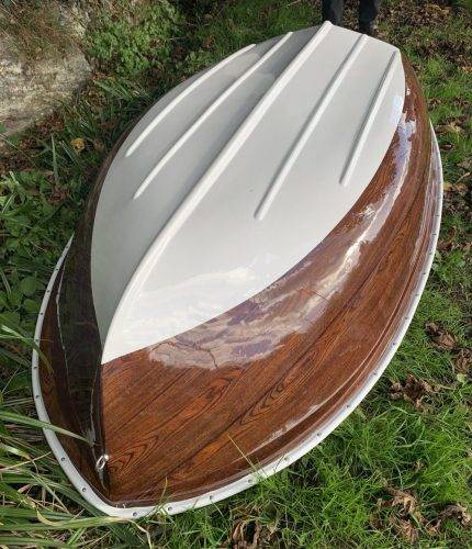 7.5ft wood effect boat tender with white underside